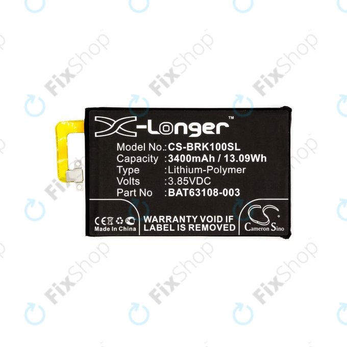 Battery for Blackberry Keyone, 3400mAh, Li-Pol, 3.85V, BAT63108-003, HQ