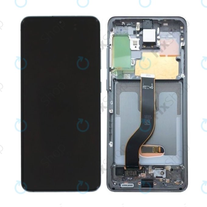 Samsung Galaxy S20 G980F - LCD Display + Touch Screen + Frame (Cosmic Gray) - GH82-22131A, GH82-22123A, GH82-31433A, GH82-31432A Genuine Service Pack