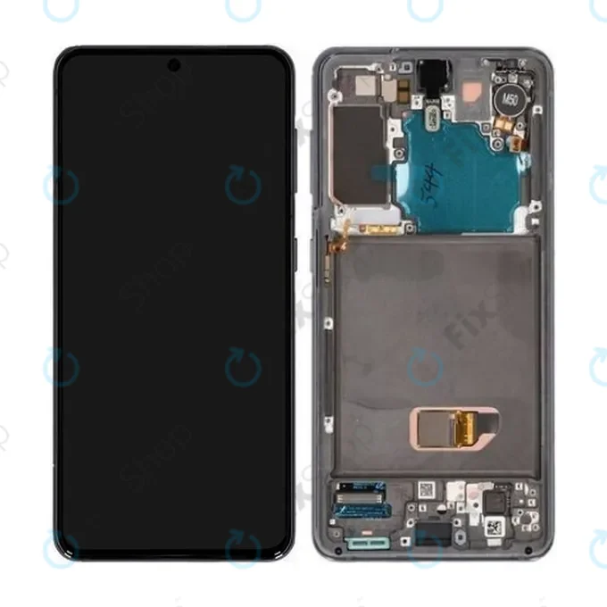 Samsung Galaxy S21 G991B - LCD Display + Touch Screen + Frame (Phantom Grey) - GH82-24544A, GH82-24545A, GH82-27255A Genuine Service Pack