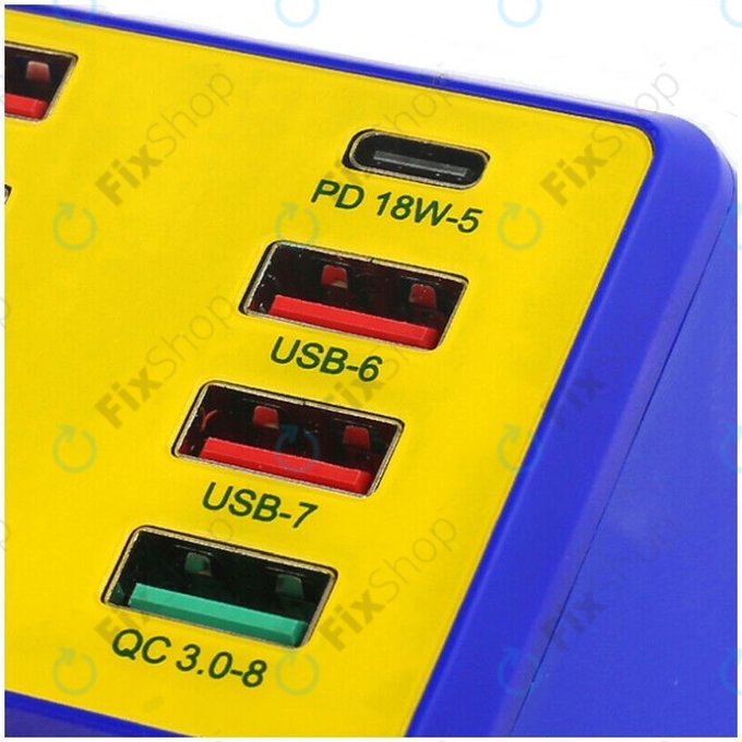 Mechanic iCharge 8 Pro - USB Charging Station with USB-C, USB 3.0 & Wireless Charger