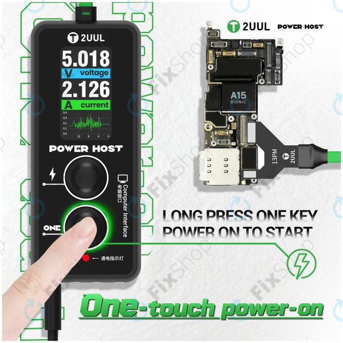Digital USB-C voltage and current tester (Power Host), 2UUL PW15