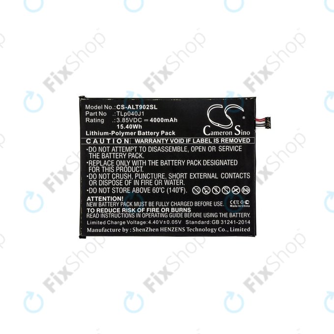 Battery for Alcatel 8082, Alcatel 9024w, 4000mAh, Li-Pol, 3.85V, TLp040J1, HQ