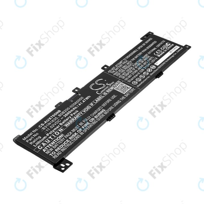Battery for Asus A705QA, Asus F705MA-Bx030t, 3600mAh, Li-Pol, 11.52V, B31N1635, HQ