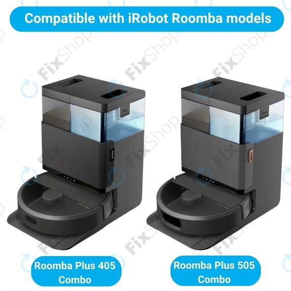 Replacement set for iRobot Roomba Plus 405 Combo, 505 Combo (1x Main brush, 2x Filter, 2x Side brush, 4x Mop cloth, 2x Dust bag)