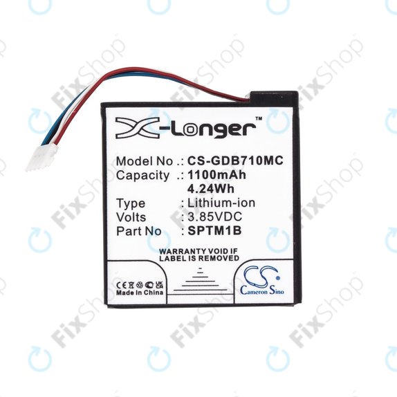 Battery for Gopro Hero 7 Silver, White, 1100mAh, Li-Ion, 3.85V, SPTM1B, HQ
