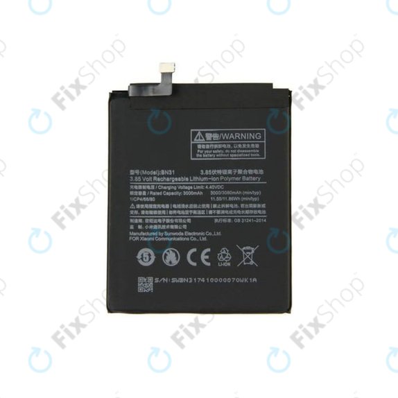 Xiaomi Redmi Note 5A, Mi A1(5x), Redmi S2 (Redmi Y2) - Battery BN31 3080mAh