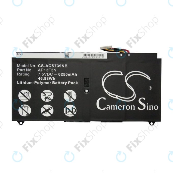 Battery for Acer Aspire S7, 6250mAh, Li-Pol, 7.5V, AP13F3N, HQ