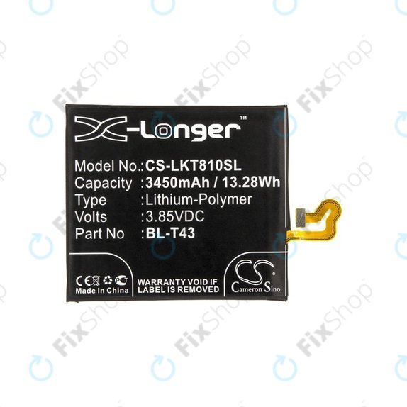 Battery for LG G8S ThinQ, ThinQ Global, 3450mAh, Li-Pol, 3.85V, BL-T43, HQ