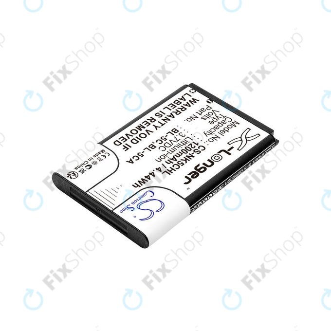 Battery for Nokia 1208, 1110, 2310, 1200mAh, Li-ion, 3.7V, BL-5C, HQ