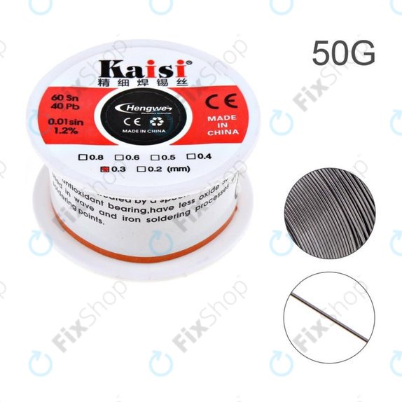 Kaisi - Solder Wire for Precise Welding Works Sn/Pb - 0.3mm (50g)