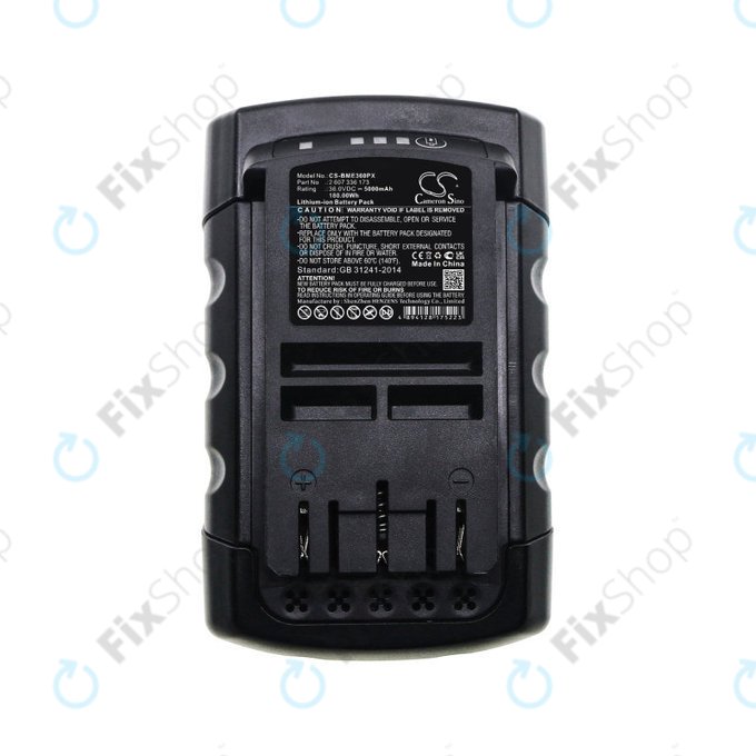 Battery for Bosch Rotak 32li, 37li, 43li, Easyrotak 36-550, 5000mAh, Li-Ion, 36V, 2 607 336 173, HQ