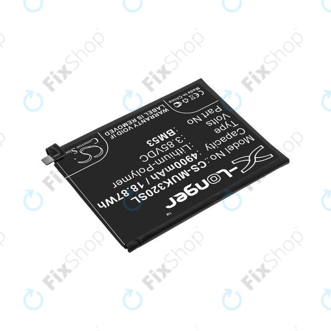 Battery for Xiaomi Mi 10T 5G M2007J3SY, 4900mAh, Li-Pol, 3.85 V, BM53, HQ