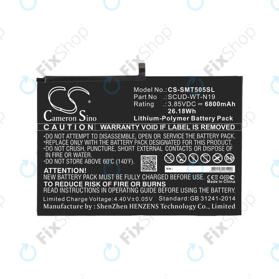 Battery for Samsung Galaxy Tab A7, 6800mAh, Li-Pol, 3.85V, SCUD-WT-N19, HQ