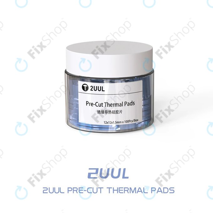 2UUL Pre-Cut Thermal Silicone Pads - 12 x 12 x 1.5mm (100pcs)