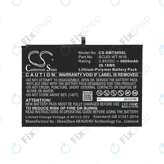 Battery for Samsung Galaxy Tab A7, 6800mAh, Li-Pol, 3.85V, SCUD-WT-N19, HQ