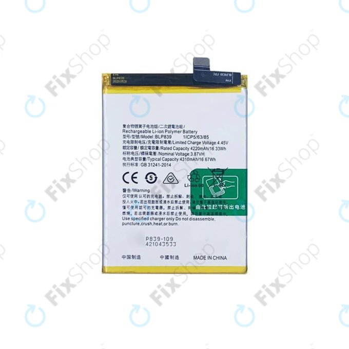 Oppo Reno 5 Z 5G - Battery BLP839 4310mAh
