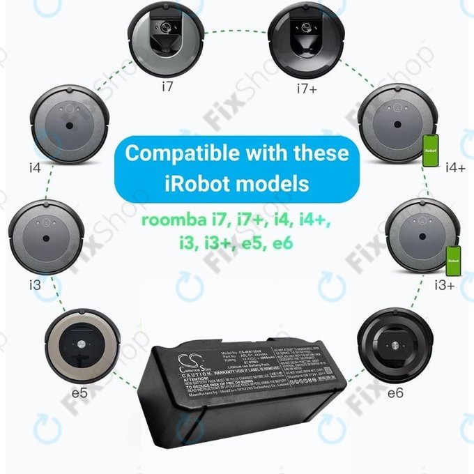 iRobot Roomba e-series, i-series - Battery ABL-D1, 4624864, ABL-D2 Li-Ion 14.4V 6800mAh HQ