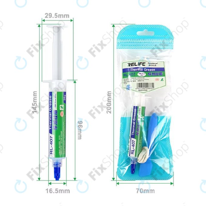 Silicone Thermal Paste Relife RL-407, 6 W/mK, 20g, blue