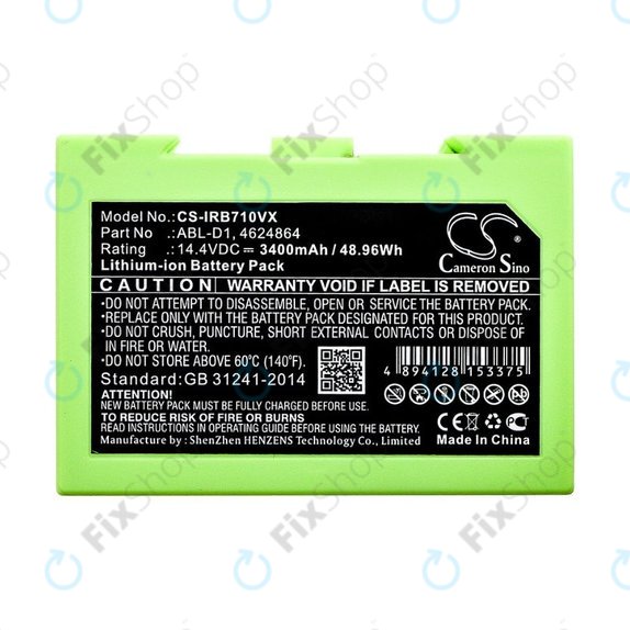 iRobot Roomba e-series, i-series - Battery ABL-D1, 4624864, ABL-D2 Li-Ion 14.4V 3400mAh HQ