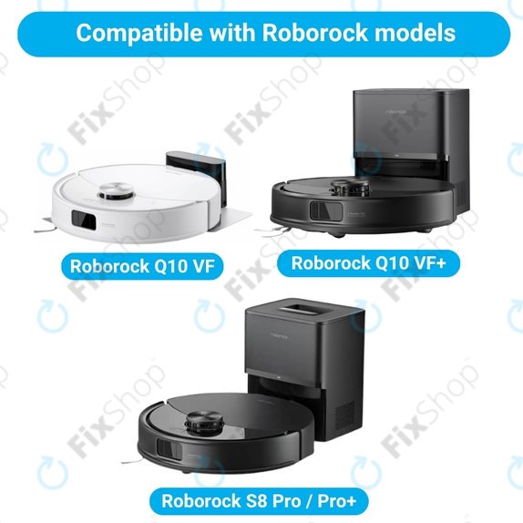 Replacement set for Xiaomi Roborock Q10 VF, Q10 VF+, S8 Pro, S8 Pro Plus (2x Main brush, 4x Filter, 4x Side brush)