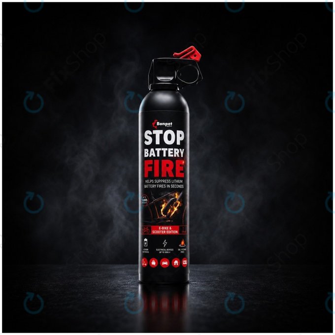 Bonpet Fire Extinguishing Spray for Lithium Batteries, 500 ml, E-Bike & Scooter Edition