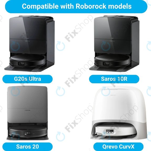 Replacement set for Roborock G20s Ultra, Saros 10R, 20 (1x Main brush, 2x Filter, 2x Side brush)
