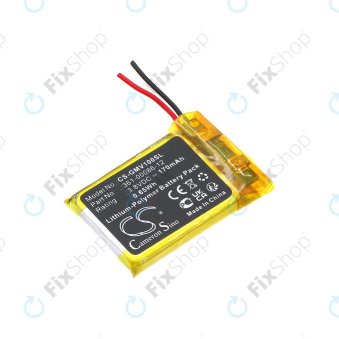 Battery for Garmin Femix 6s Pro, Venu, 170mAh, Li-Pol, 3.8V, 361-00086-12, HQ
