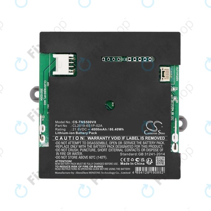 Battery for Tineco iFloor S5, 4000mAh, Li-Ion, 21.6V, CL2019-6S1P-02A, HQ