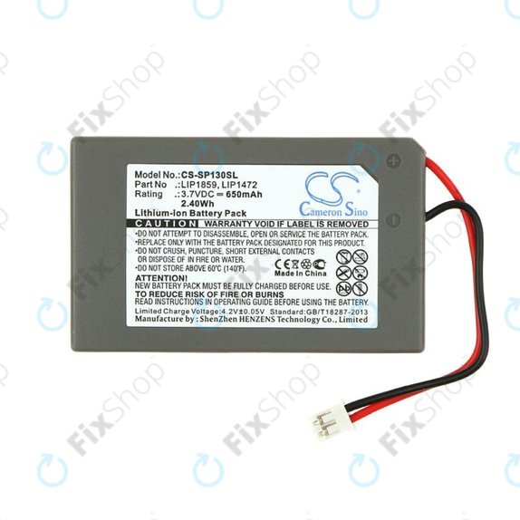 Battery for Sony PlayStation 3, 650mAh, Li-Ion, 3.7V, LIP1859, HQ