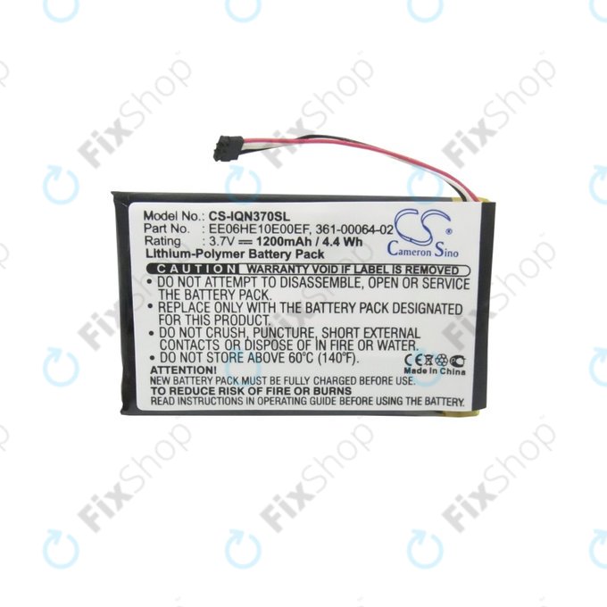 Garmin Nuvi 3700, 3760, 3760T, 3790, 3790T - Battery 361-00046-02, 361-00064-02, EE06HE10E00EF 1200mAh HQ