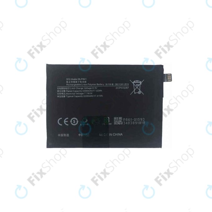 Bateria BLP861 Para OnePlus Nord 2 5G, Nord 2T de 4400 mAh - Repuestos