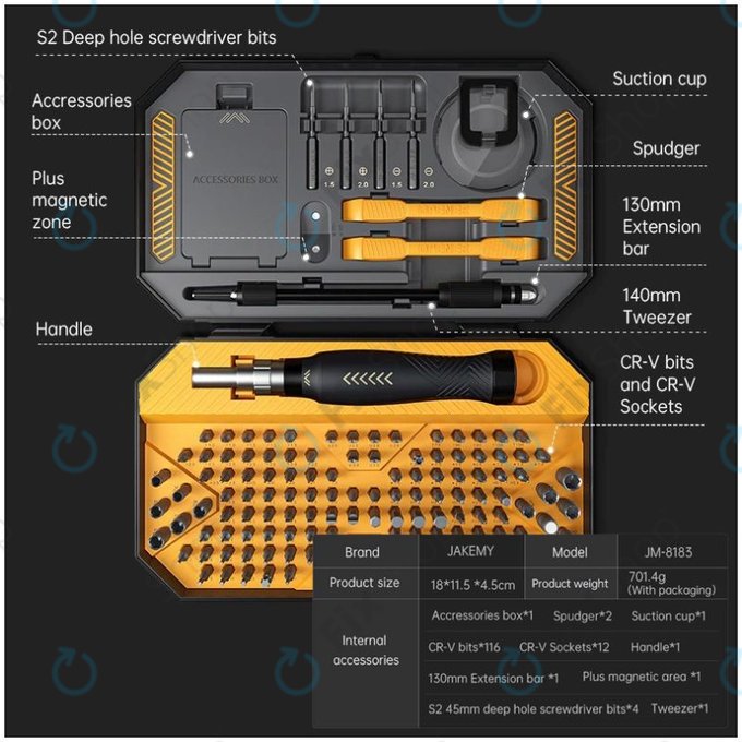 Jakemy JM-8183 - Precision Screwdriver Set For Mobile Phone, Tablet & Computer Repair