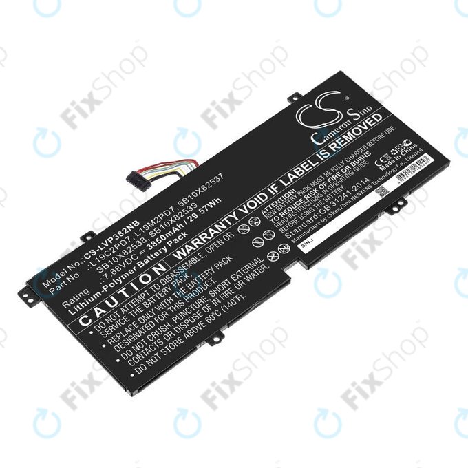 Battery for Lenovo IdeaPad 3, Duet 3, 3850mAh, Li-Pol, 7.68V, L19C2PD7, HQ