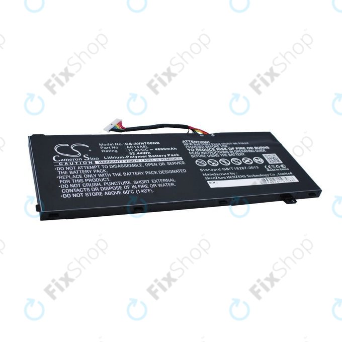 Battery for Acer Aspire Vn7, V15 Nitro, Spin 3, 4600mAh, Li-Pol, 11.4V, AC14A8L, HQ