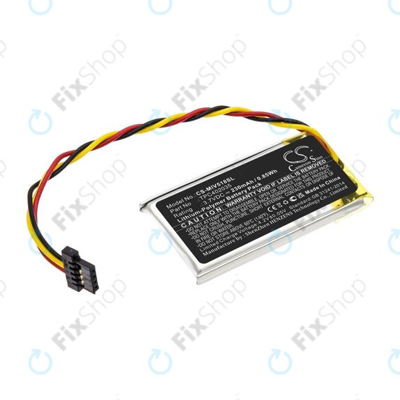 Battery for Mio MiVue 508, 518, 528, 538, 608, 618, 792, 230mAh, Li-Pol, 3.7V, TPC402035, HQ