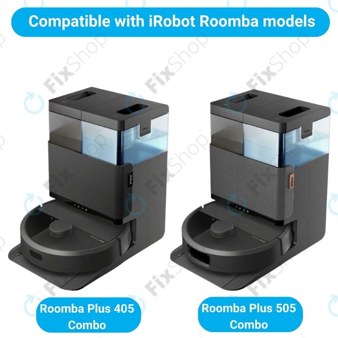 Replacement set for iRobot Roomba Plus 405 Combo, 505 Combo (1x Main brush, 2x Filter, 2x Side brush, 4x Mop cloth, 2x Dust bag)