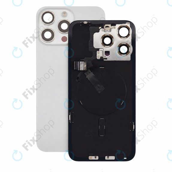 Rear Housing Glass for iPhone 15 Pro Max, White Titanium, Pulled A
