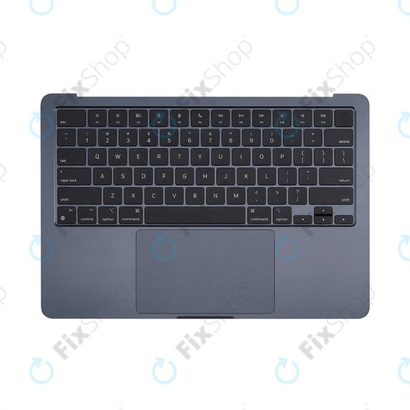 Top case keyboard frame for MacBook Air 13", A3113 (2024), with US keyboard and battery, Midnight, 661-40230, Genuine Apple