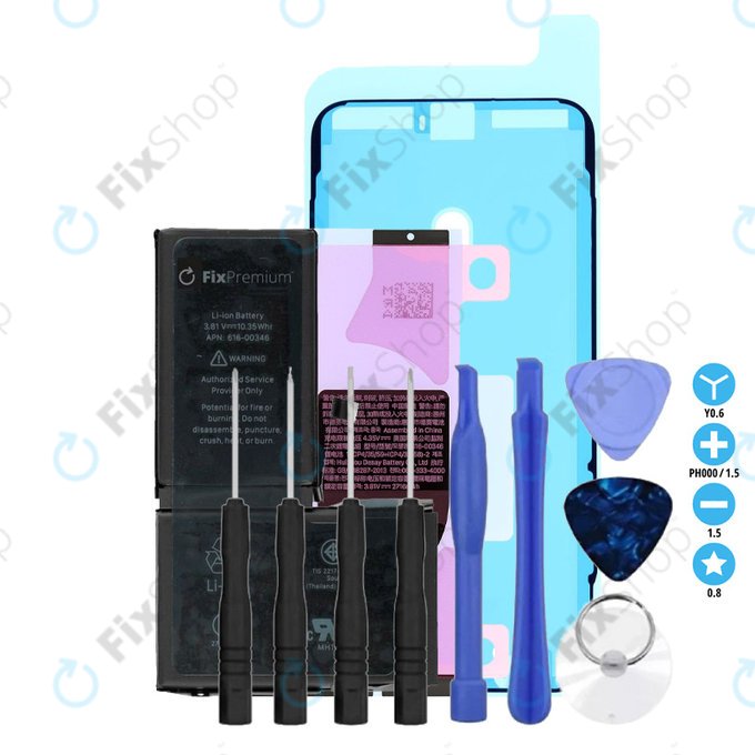 Apple iPhone X - Battery 2716mAh FixPremium + Battery Adhesive + LCD Adhesive + Toolkit - Multipack