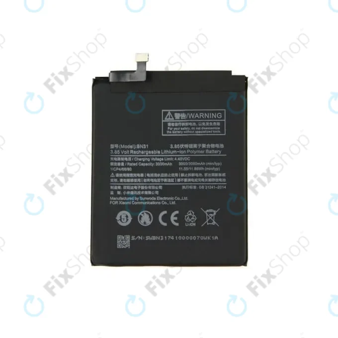 Xiaomi Redmi Note 5A, Mi A1(5x), Redmi S2 (Redmi Y2) - Battery BN31 3080mAh