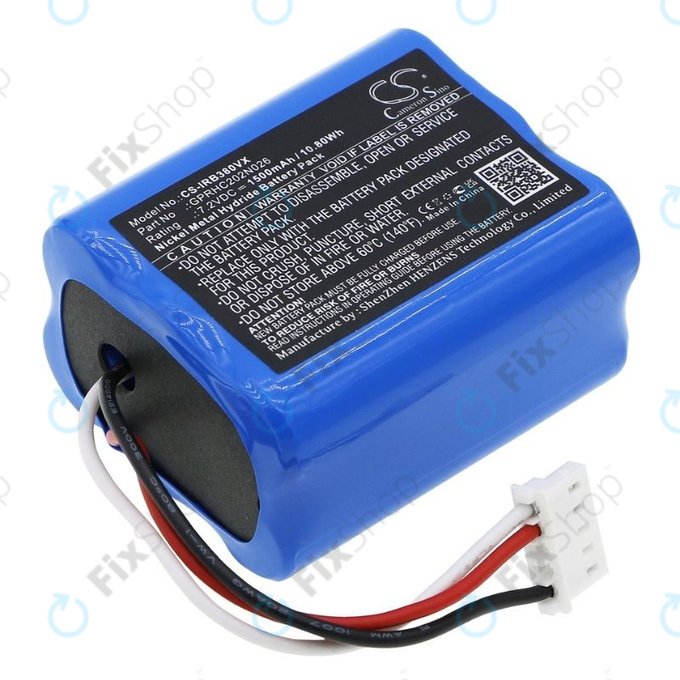 iRobot Braava 2000, 300, 380, 380T, 381, 390, Mint 5200, Mint Plus 5200, Proscenic JOJO Professional - Battery GPRHC202N026, 4409709, W206001001399 Ni-MH 7.2V 1500mAh HQ