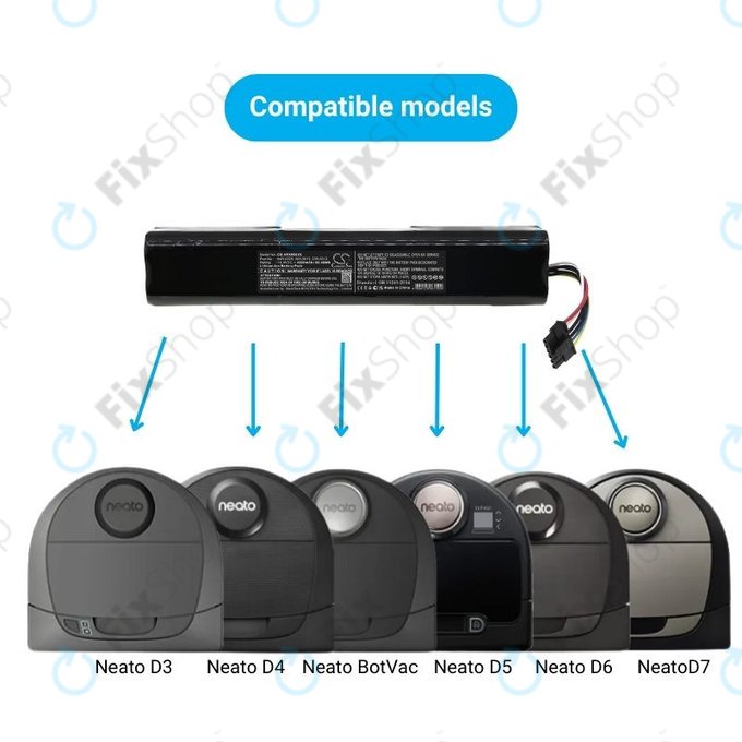 Neato Botvac D3, D4, D5, D6, D7-series - Battery 945-0225, 205-0011, 205-0013 Li-Ion 14.4V 4200mAh HQ
