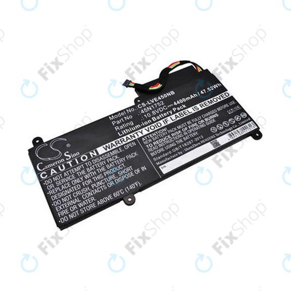 Battery for Lenovo ThinkPad E450, E455, E460, E465, T470p, ThinkPad Edge E450 i7, 4400mAh, Li-Ion, 10.8V, 45N1752, HQ