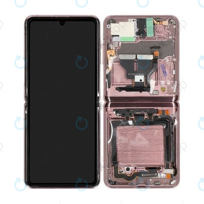 Samsung Galaxy Z Flip 5G F707B - LCD Display + Touch Screen + Frame (Mystic Bronze) - GH82-23351B Genuine Service Pack