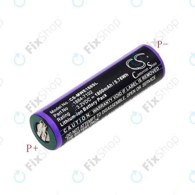 Battery for Moser Ermila 1884, 1885, Wahl 1884 LI+PRO, Wahl Ermila 1884, 1885, 1800mAh, LiFePO4, 3.2V, -, HQ