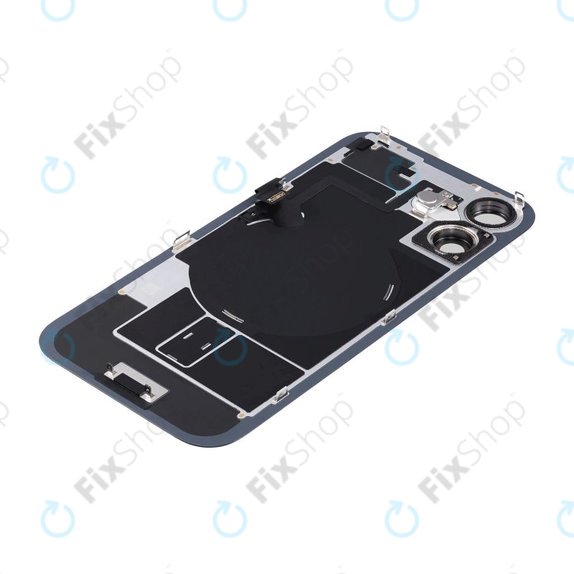 Apple iPhone 16 Plus - Rear Housing Glass + Camera Lens + Metal Plate + Magsafe Magnet (Black)