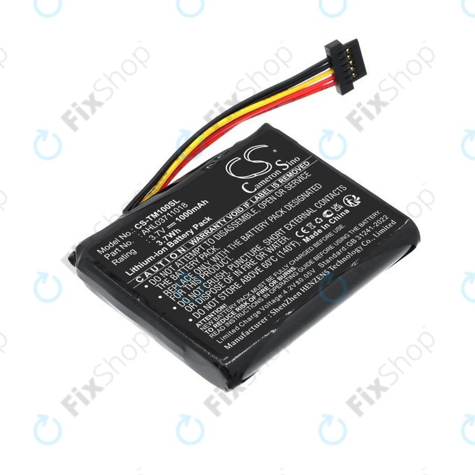 Battery for TomTom GO 1000 Live, 1005, 2050, 1000mAh, Li-Ion, 3.7V, AHL03711018, HQ