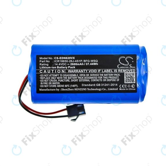 Ecovacs Deebot N79, N79S, Eufy RoboVac-series, Proscenic 850-series - Battery BFG-WSQ, ICR18650-26J-4S1P, UR18650ZY-4S1P-AAM Li-Ion 14.4V 2600mAh HQ