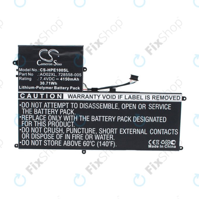 Battery for HP Elitepad 1000, Elitepad 1000 G2, Ultrabook Ao02xl Series, 4150mAh, Li-Pol, 7.4V, AO02XL, HQ
