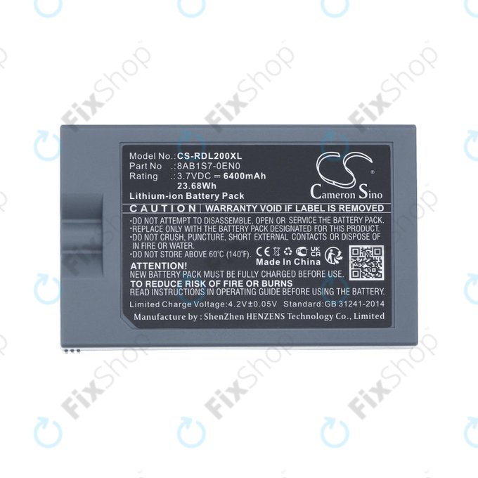 Battery for Ring Video Doorbell 2, 3, 4, 6400mAh, Li-Ion, 3.7V, 8AB1S7-0EN0, HQ